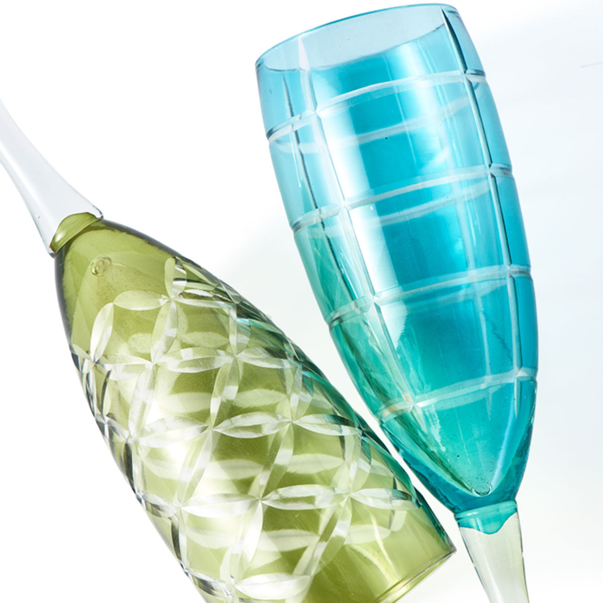 Cuttings Multicoloured Champagne Glasses Set of 6 - Polspotten