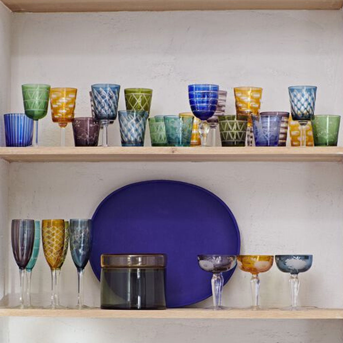 Cuttings Multicoloured Champagne Glasses Set of 6 - Polspotten