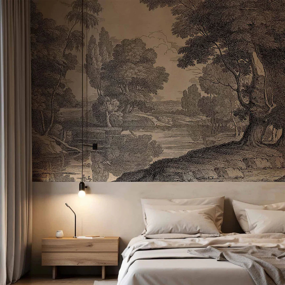 Engraving Mural Wallpaper - Coordonne