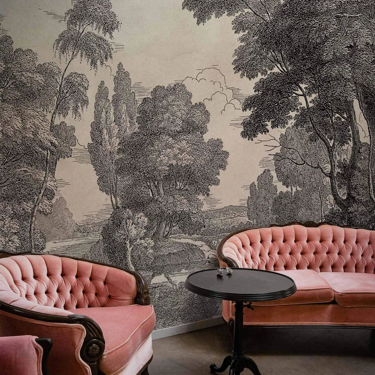 Engraving Mural Wallpaper - Coordonne