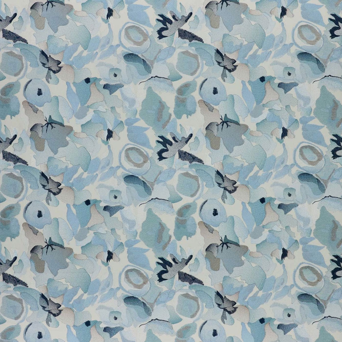 Harlequin Flores Embroidery fabric – Indigo/Sky/Pebble (1)