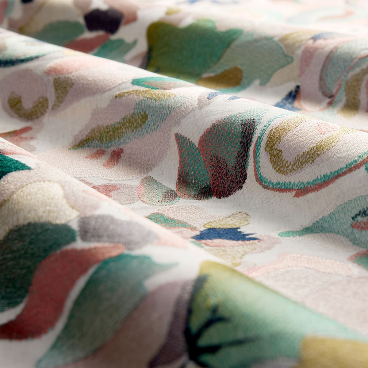 Harlequin Flores Embroidery fabric – Positano/Emerald/Midnight (2)