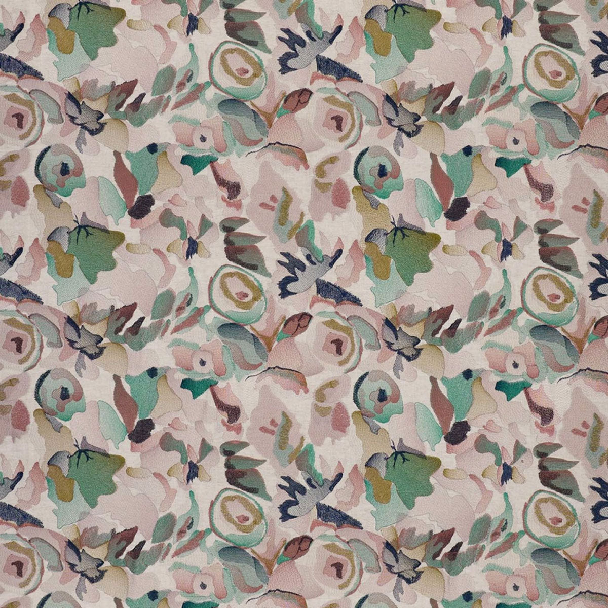Harlequin Flores Embroidery fabric – Positano/Emerald/Midnight (1)