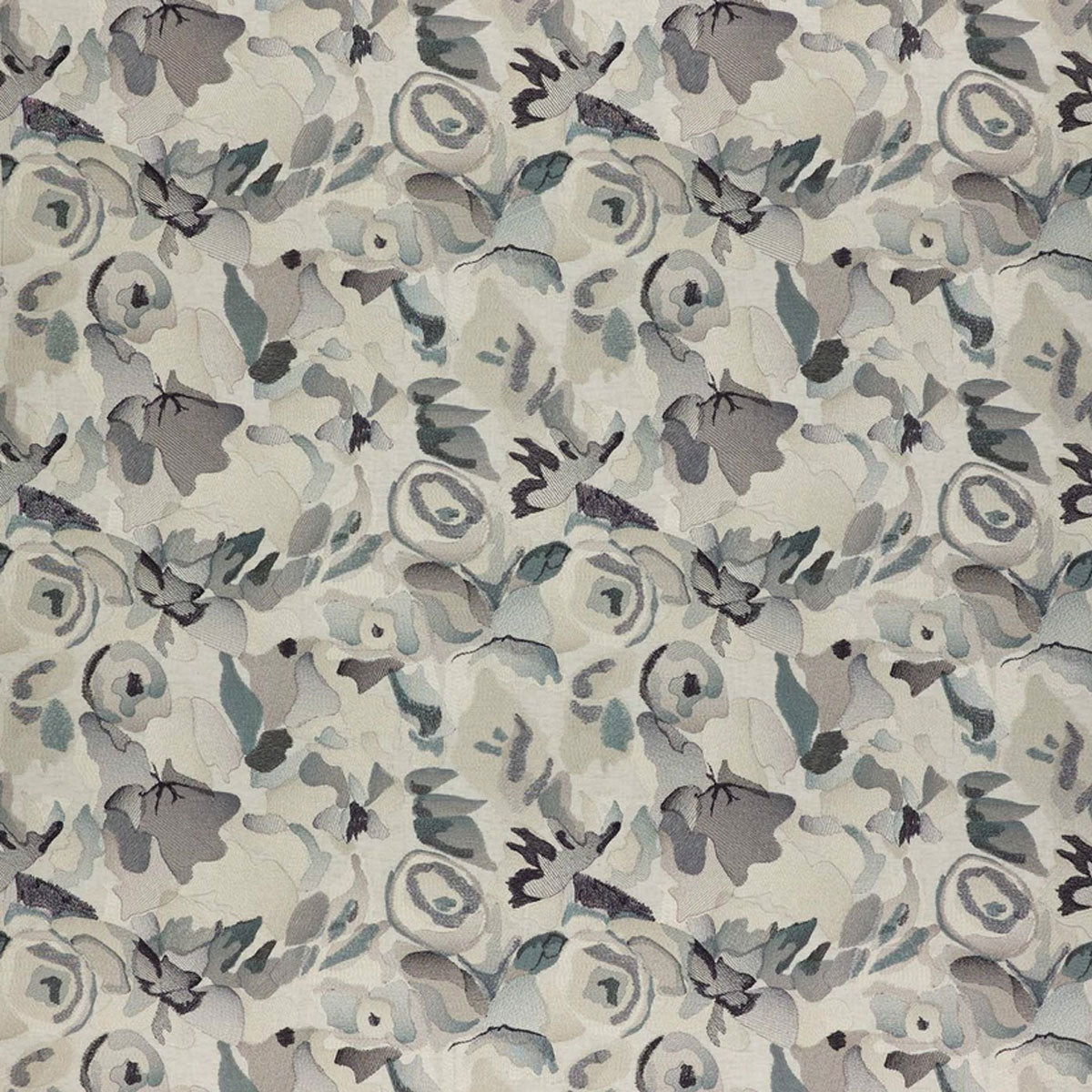 Harlequin Flores Embroidery fabric – Pumice/Slate/Beau (1)
