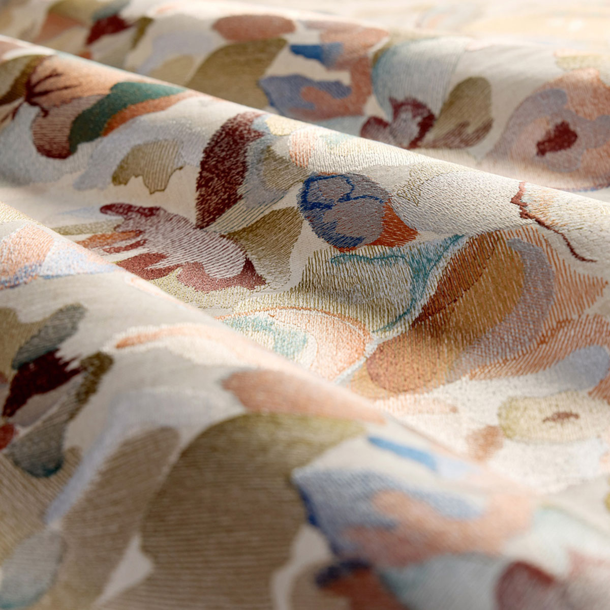 Harlequin Flores Embroidery fabric – Rust/Burgundy/Forest (2)