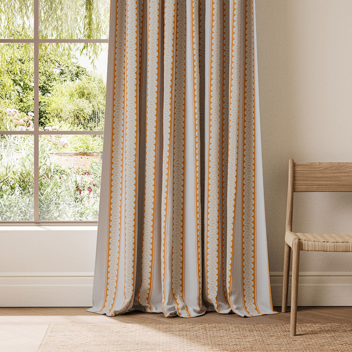 Scion Fondant Stripe fabric – Tangerine/Blush (2)