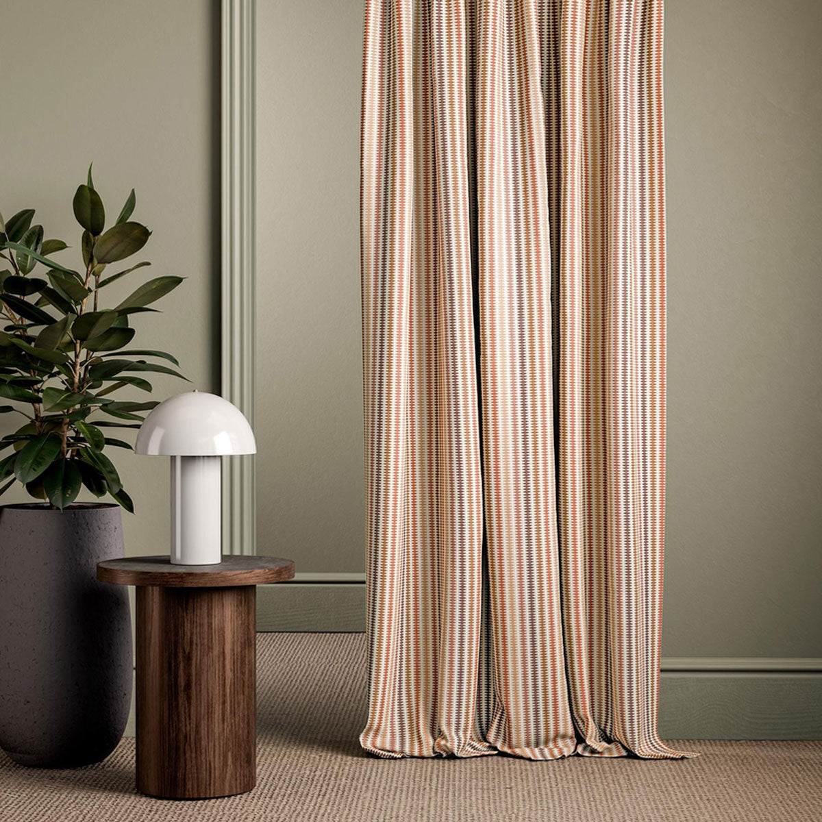 Clarke & Clarke Grove Stripe fabric – Spice/Rust/Terracotta (1)