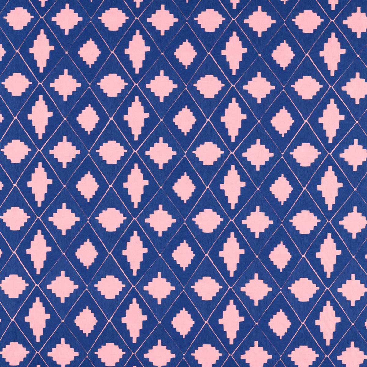 Harlequin X Sophie Robinson &#39;Garden Terrace - Lapis/Rose&#39; Fabric