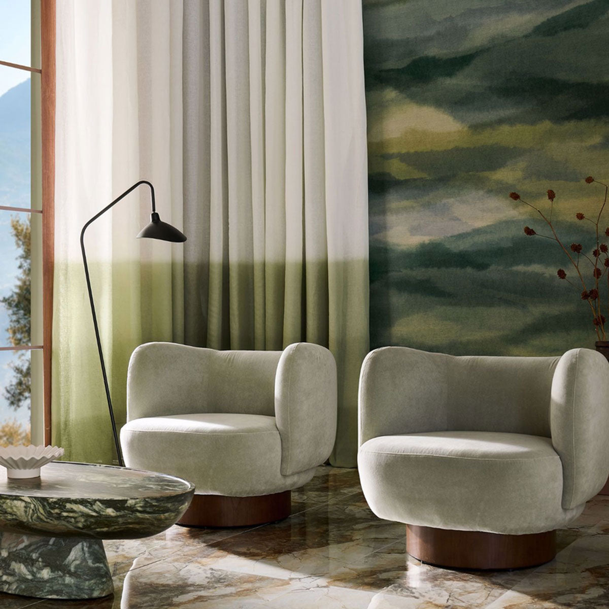 Harlequin Heatherton Velvet fabric – Glacier (2)