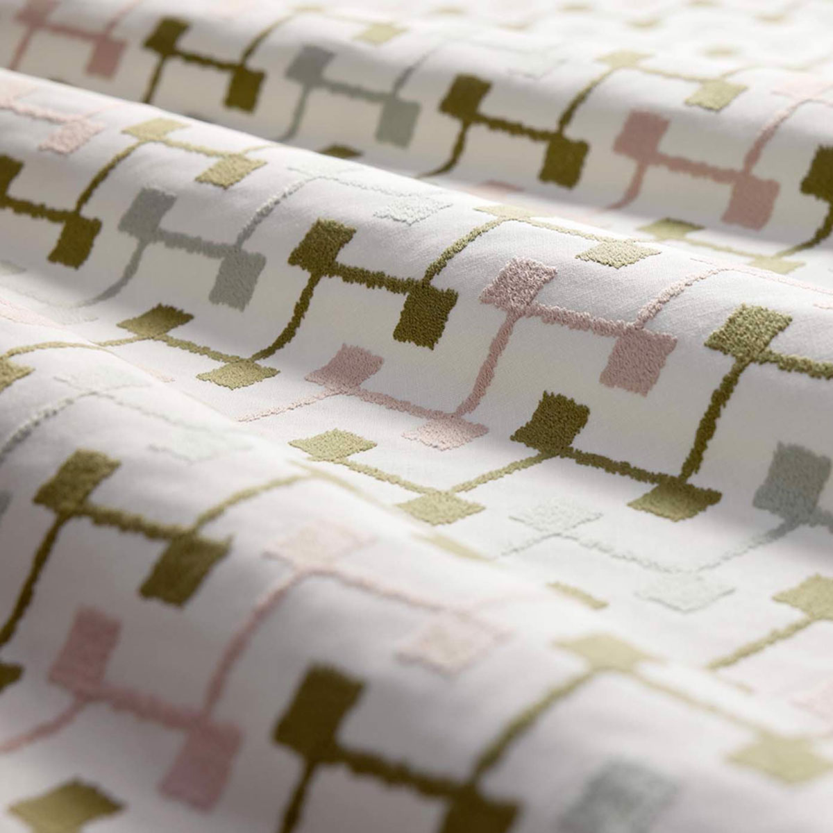 Clarke & Clarke Hemlock fabric – Olive/Blush (2)