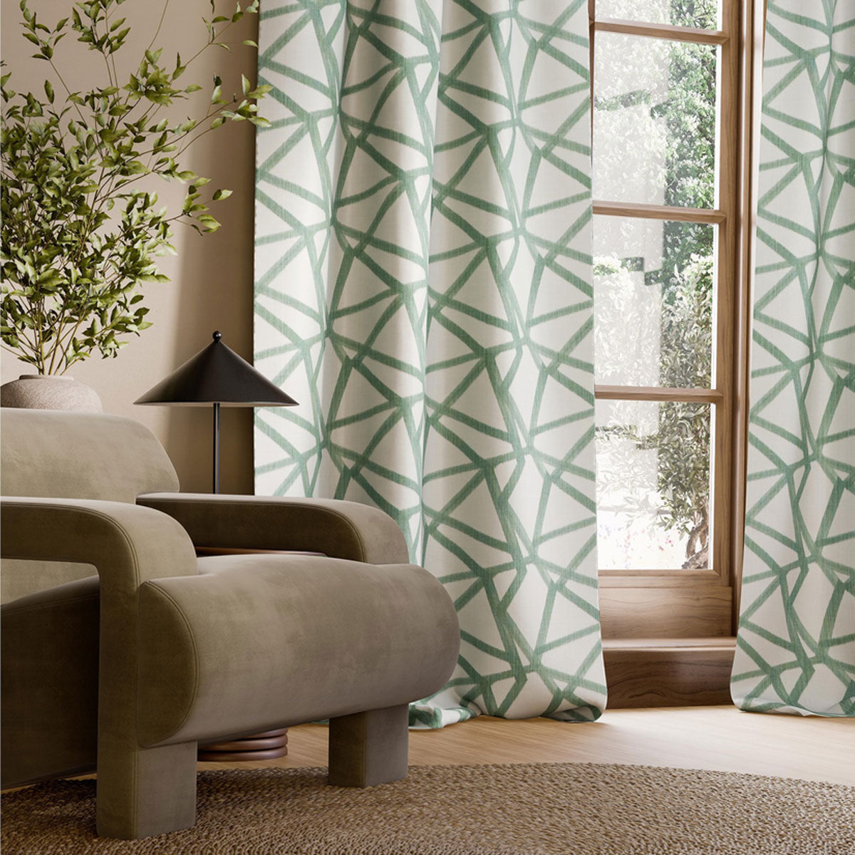 Harlequin Sumi Ikat fabric – Kelly (3)