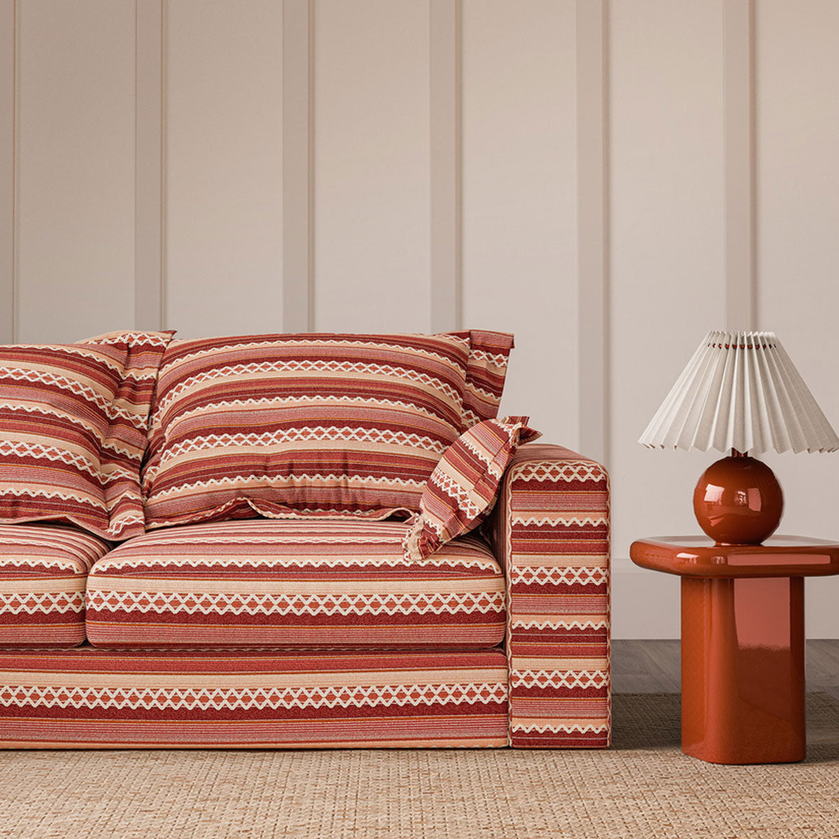 Scion Lock Stitch fabric – Chilli/Ladybird Red/Blush (2)