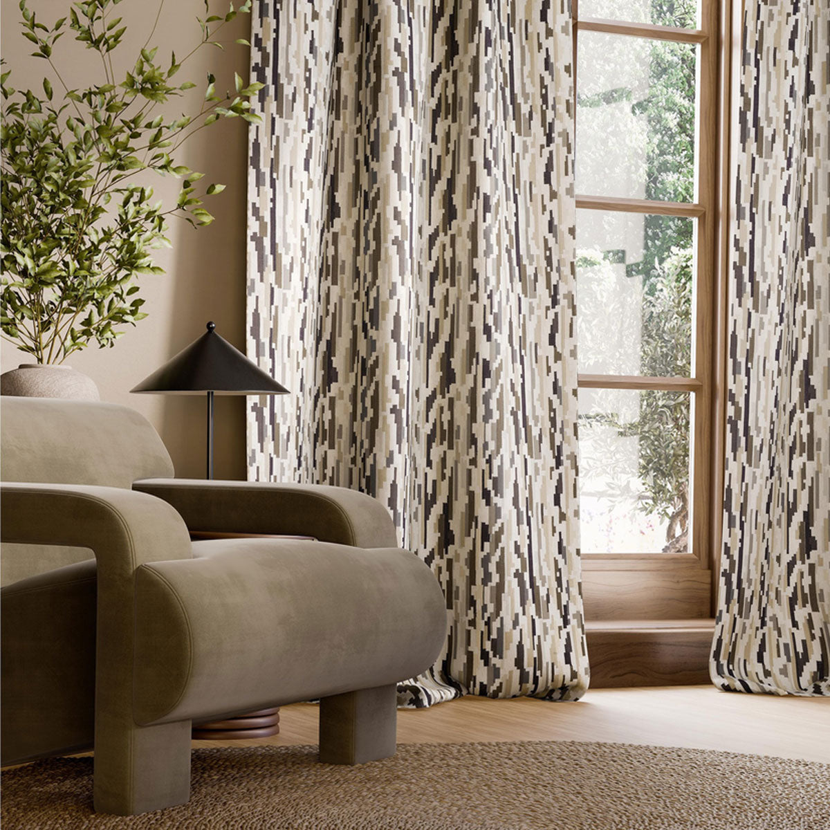Harlequin Nuru Embroidery fabric – Nomad/Stone/Pumice (3)