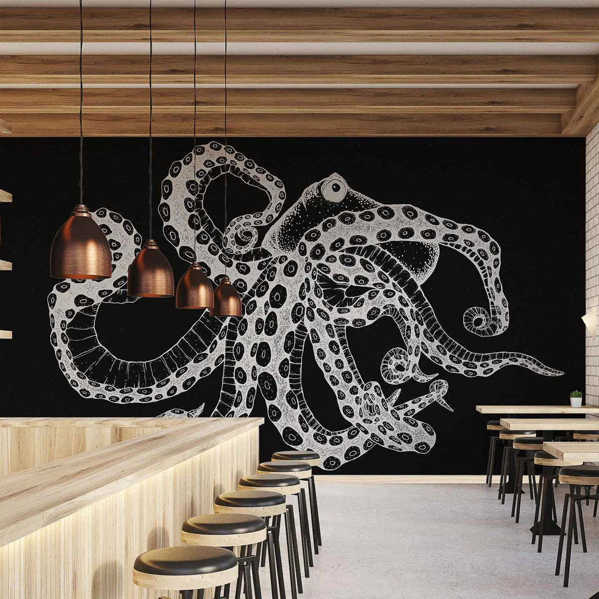 Octopus XRay Mural Wallpaper - Coordonne