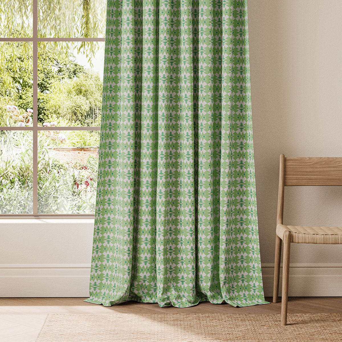 Scion Owl & Butterfly fabric – Pea Green (2)
