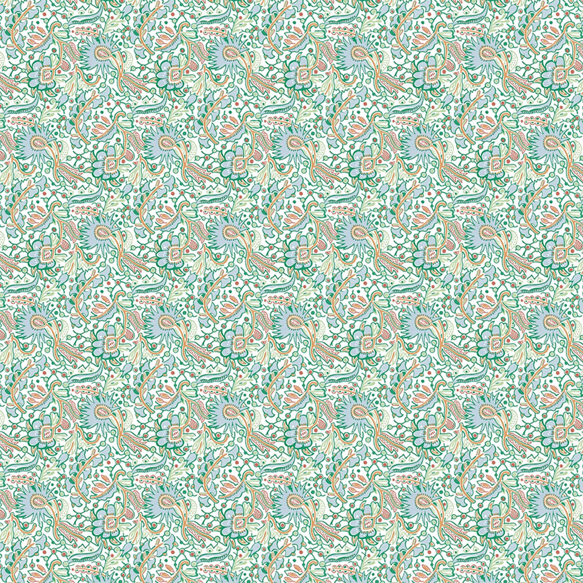Scion Pomona fabric – Cornflower/Tangerine