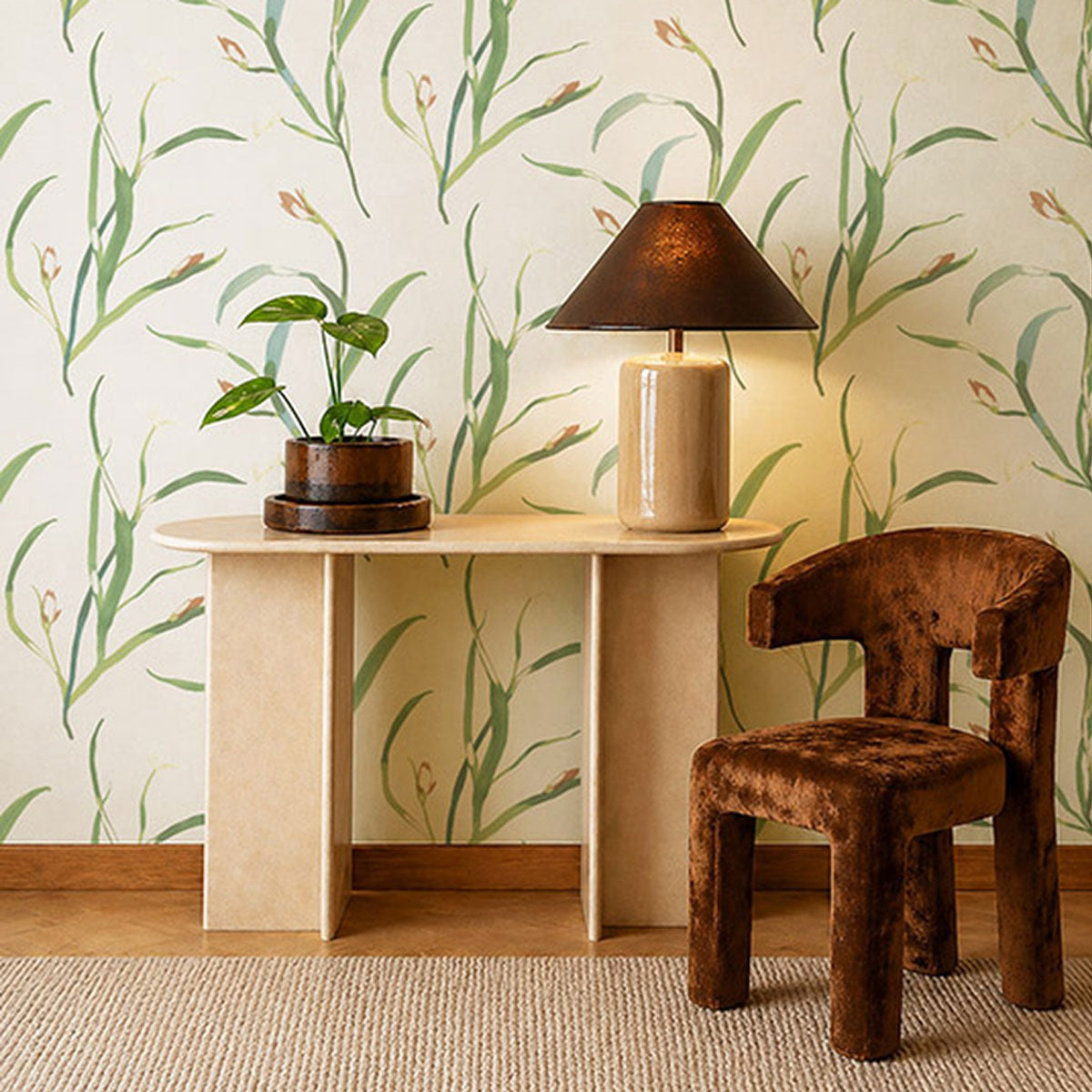 Harlequin Saona wallpaper – Forest/Terracotta (2)