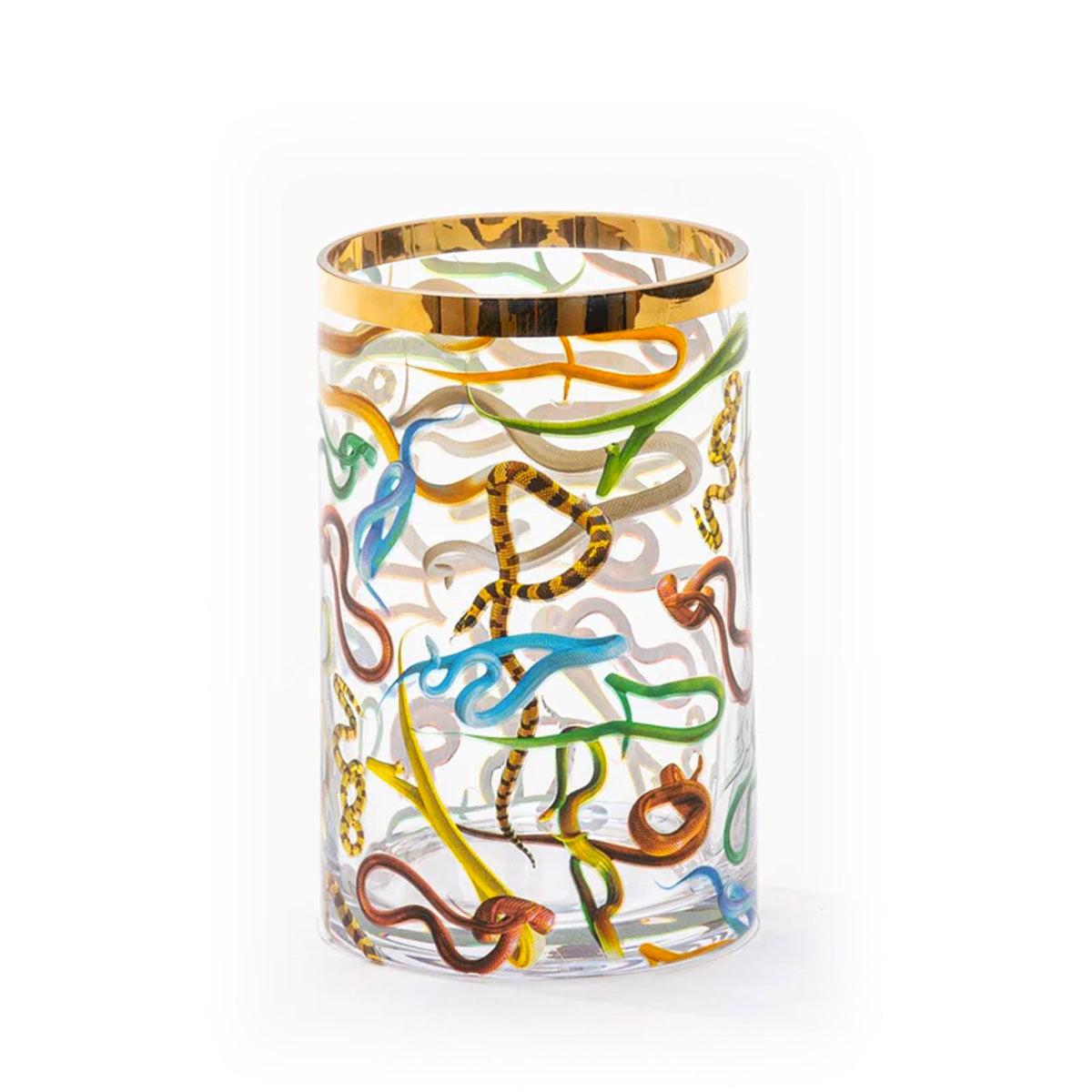 Seletti X Toiletpaper &#39;Snakes&#39; Cylindrical Glass Vase Small