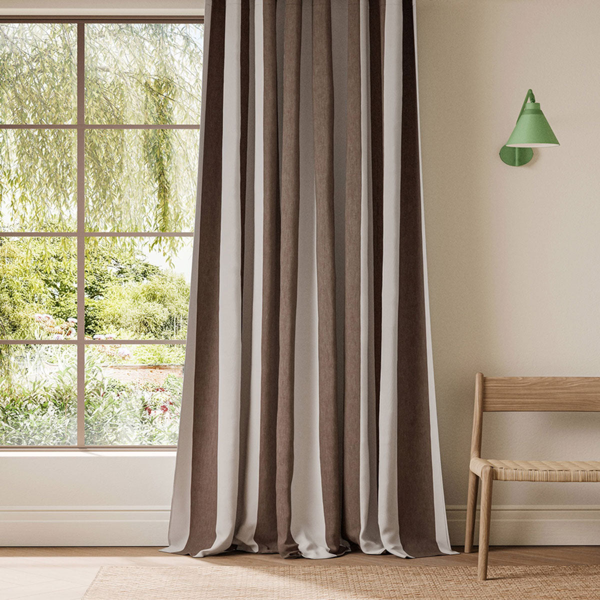 Scion Central Stripe fabric – Chocolate (2)