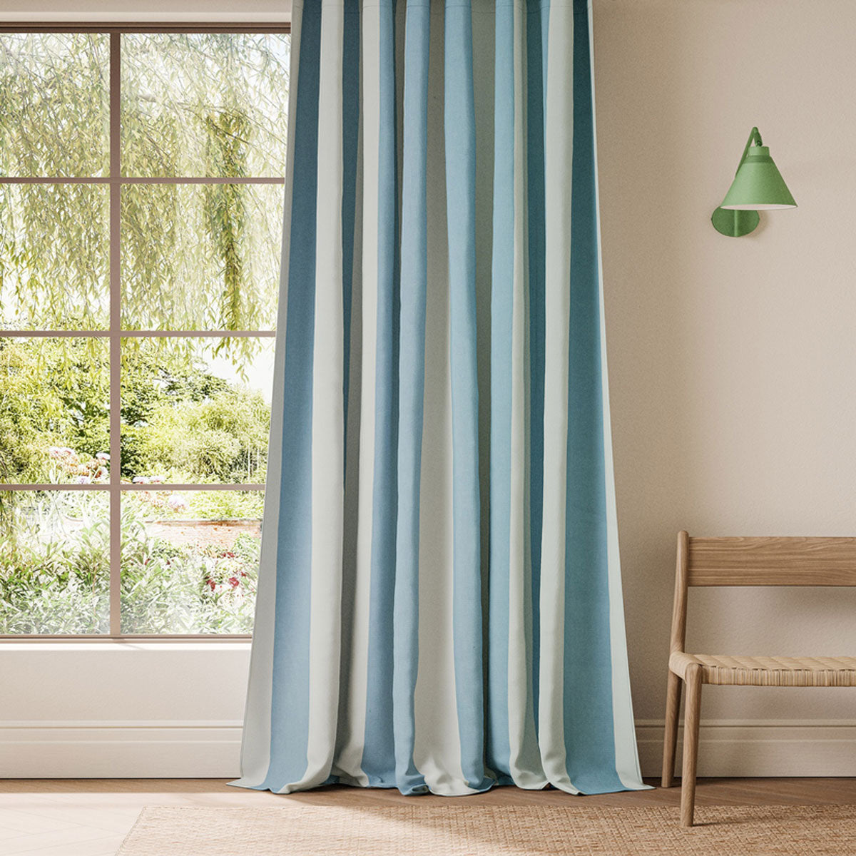 Scion Central Stripe fabric – Cornflower (2)