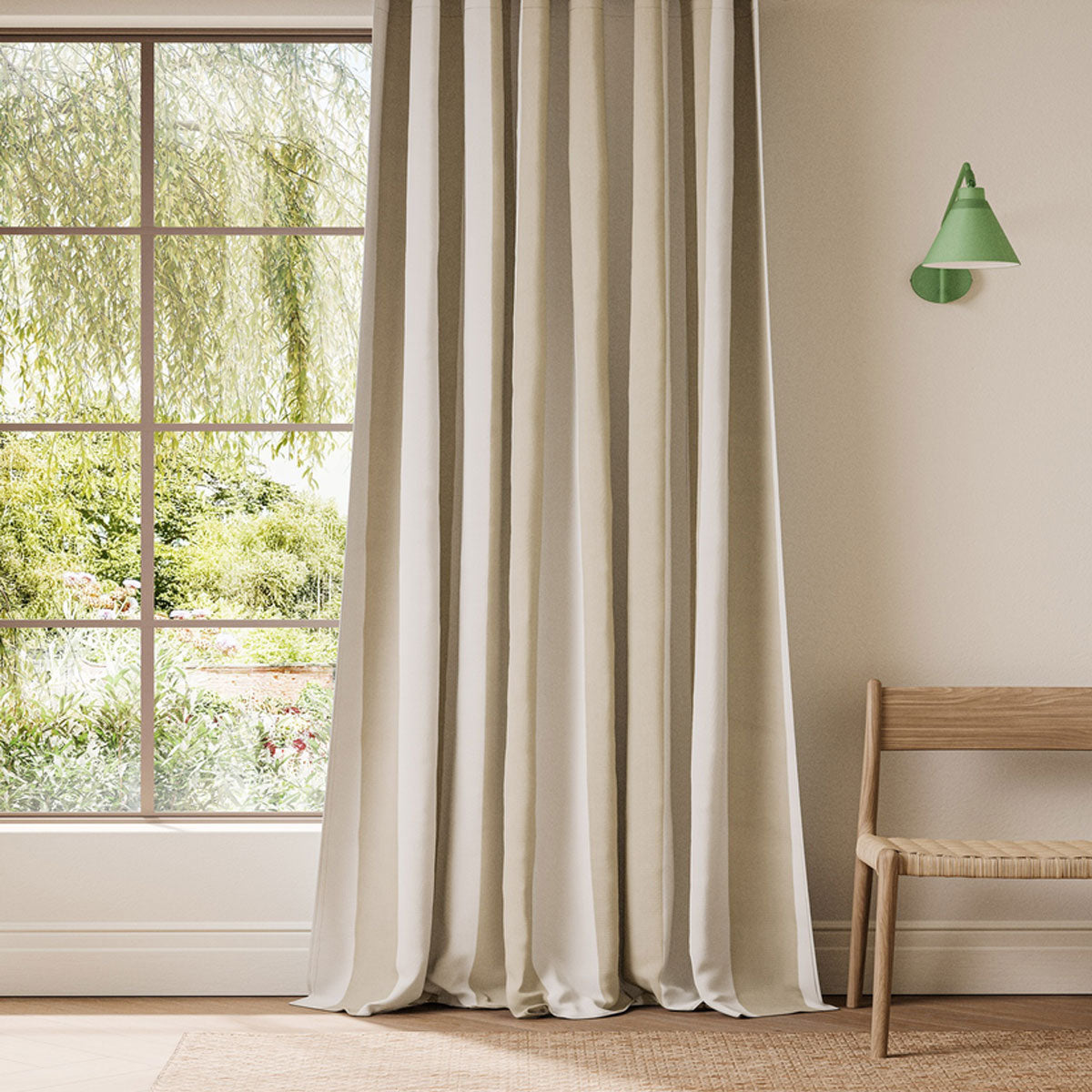 Scion Central Stripe fabric – Pebble (2)