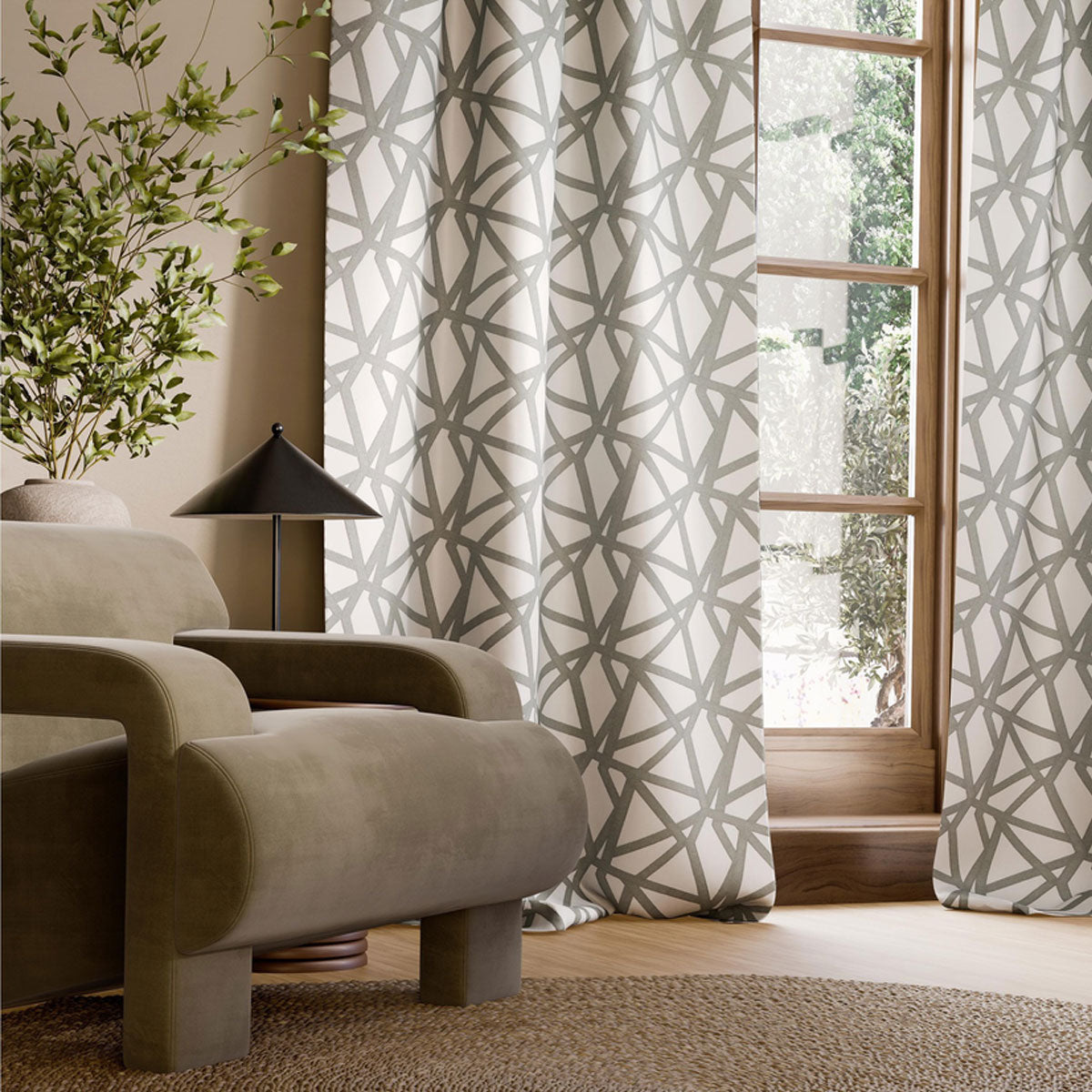 Harlequin Sumi Embroidery fabric – Pumice (3)