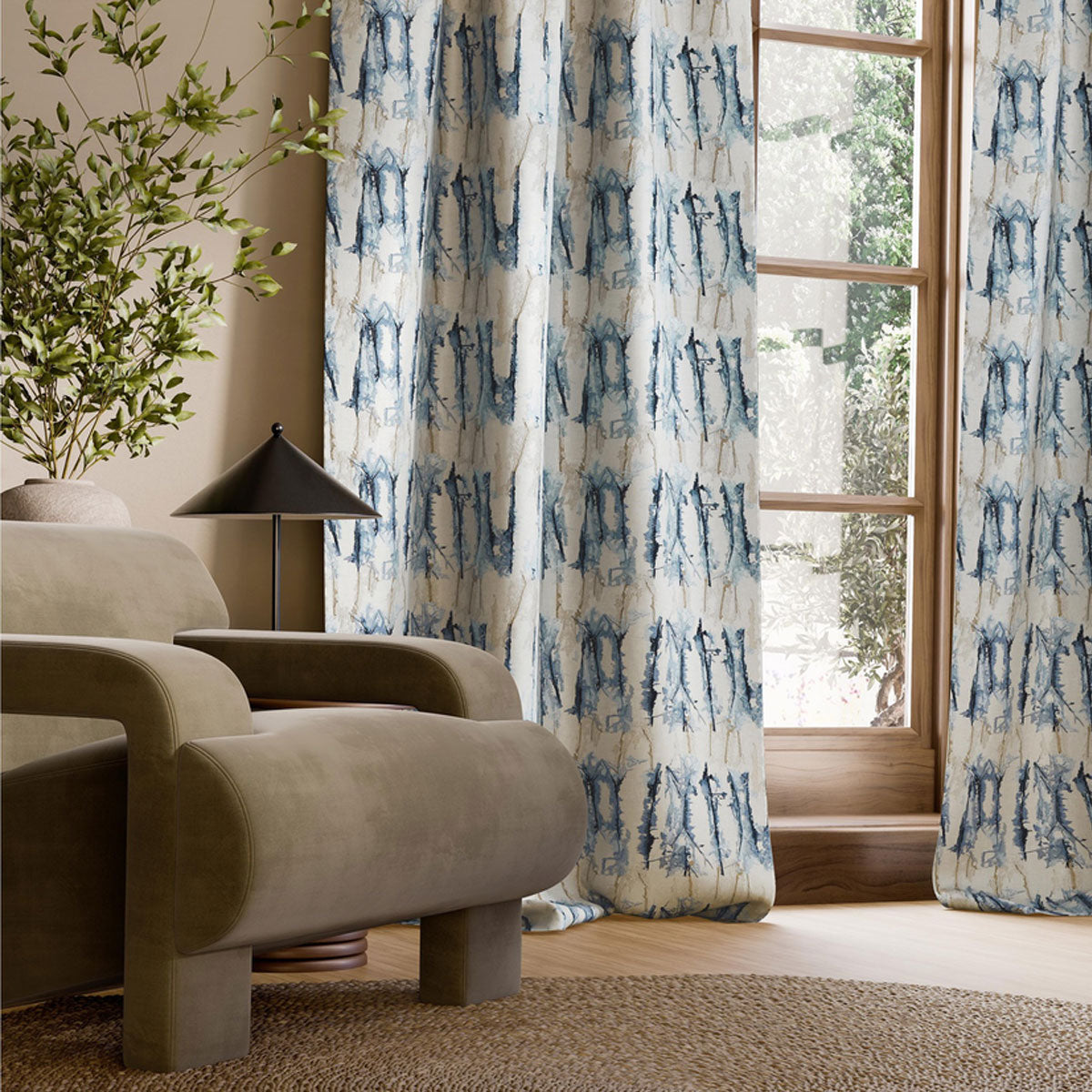 Harlequin Takara Embroidery fabric – Indigo/Denim (3)