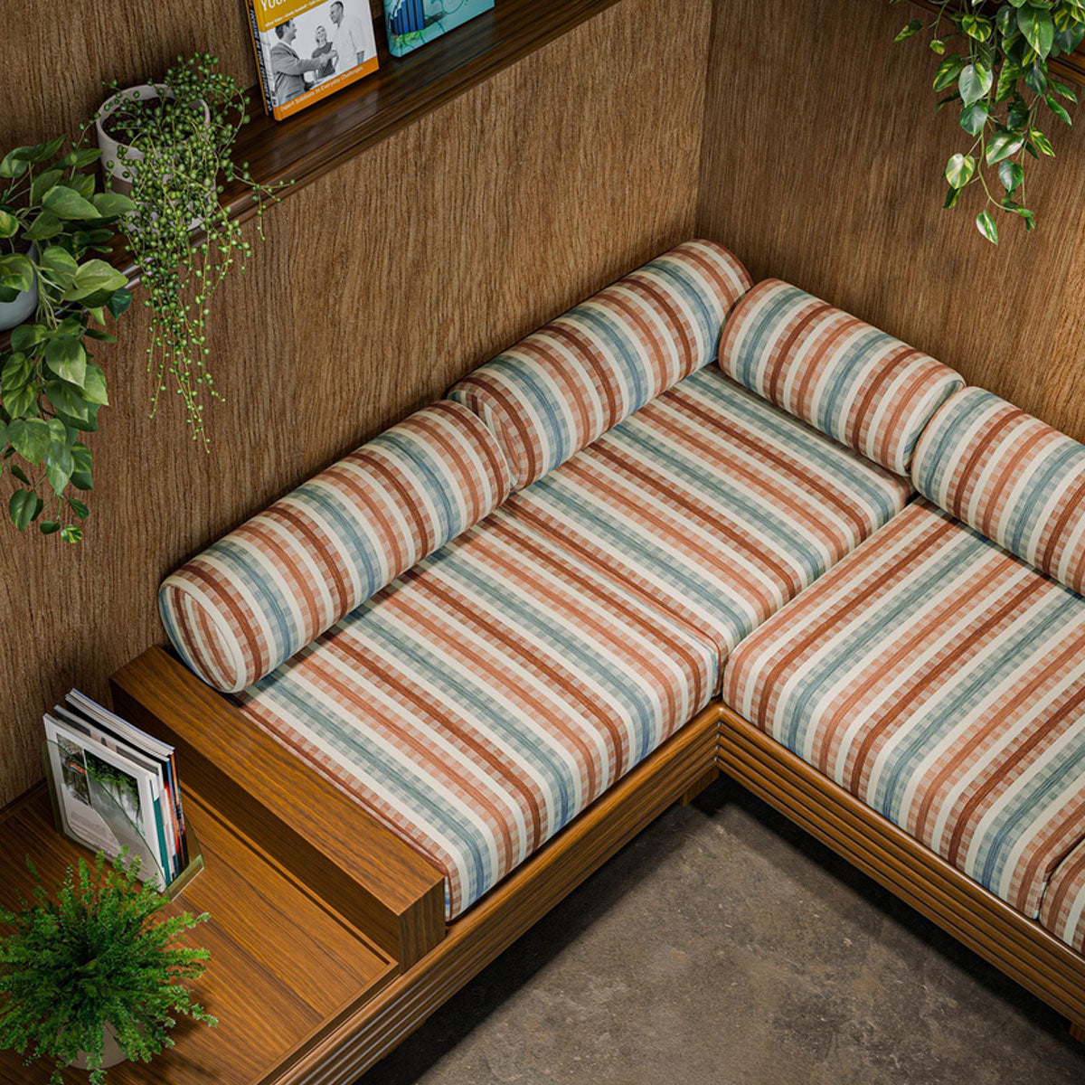 Clarke & Clarke Willowbourne fabric – Spice/Sky (3)