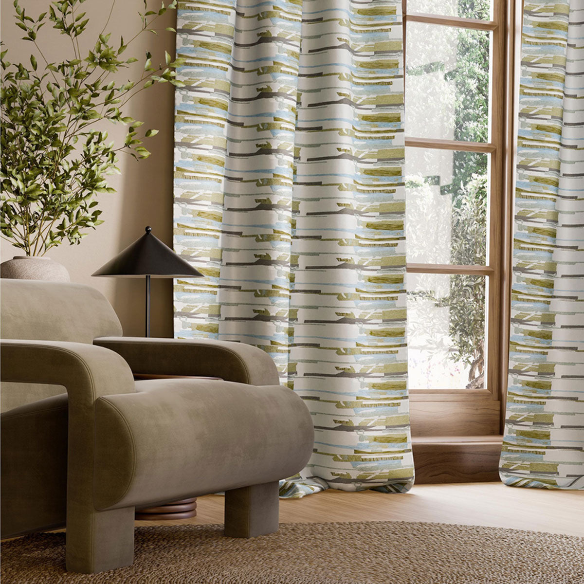 Harlequin Zeal II fabric – Eucalyptus/Aloe/Slate (3)
