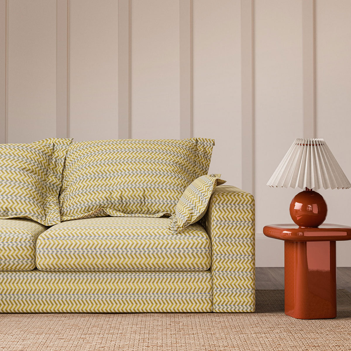 Scion Pomona Zigzag fabric – Honey/Cornflower (2)