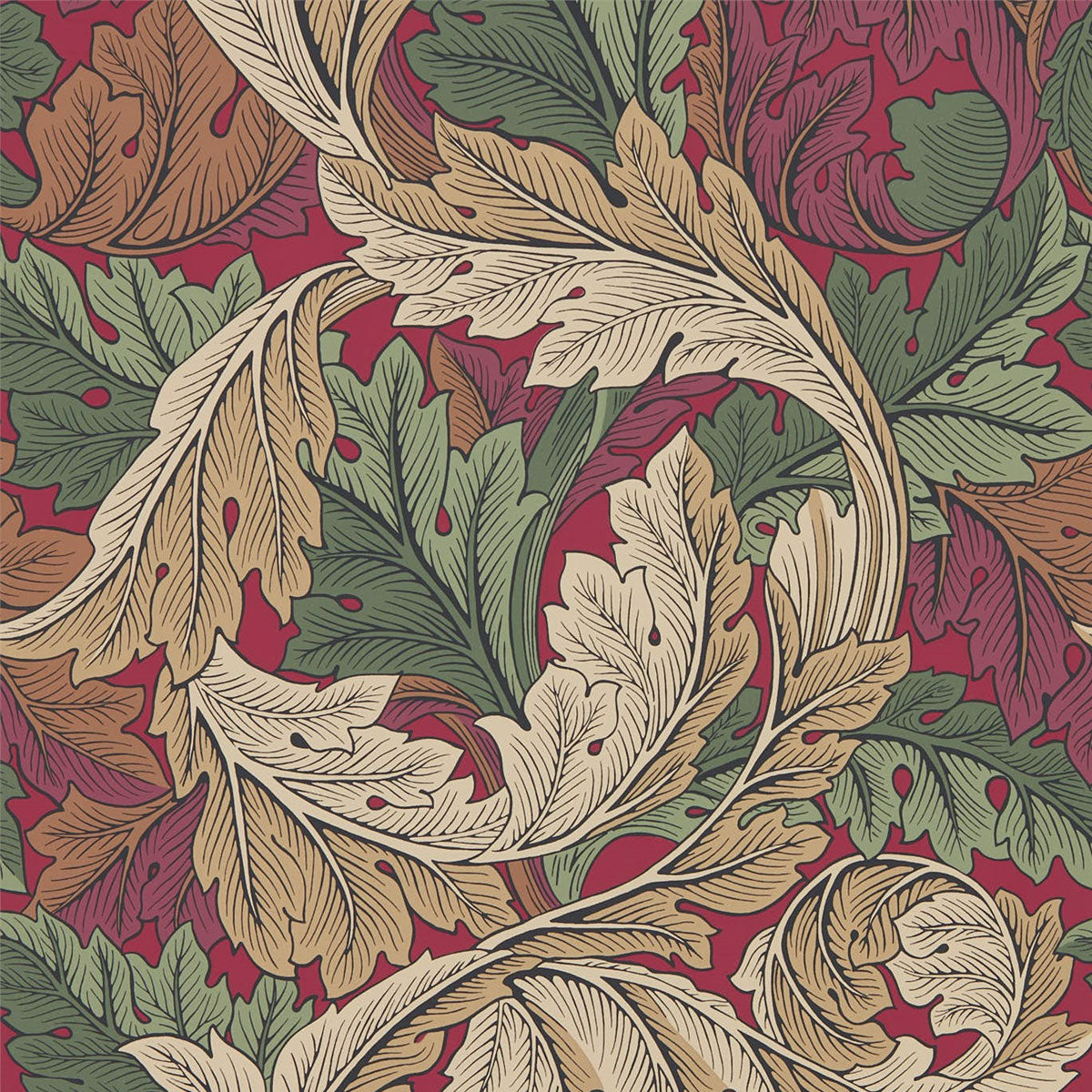 WM8554/3 Tulip and Willow Thyme/Lichen Morris Wallpaper - MA5607 - Morris &  Co - Tallantyre Interiors