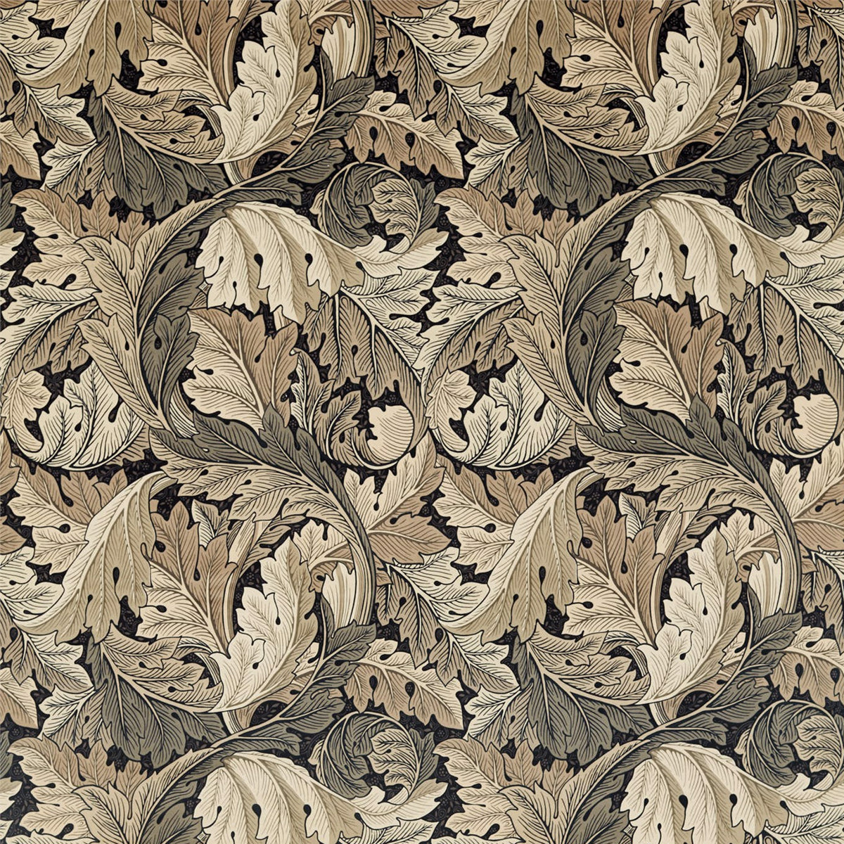 Morris &amp; Co &#39;Acanthus Velvet - Charcoal/Grey&#39; Fabric