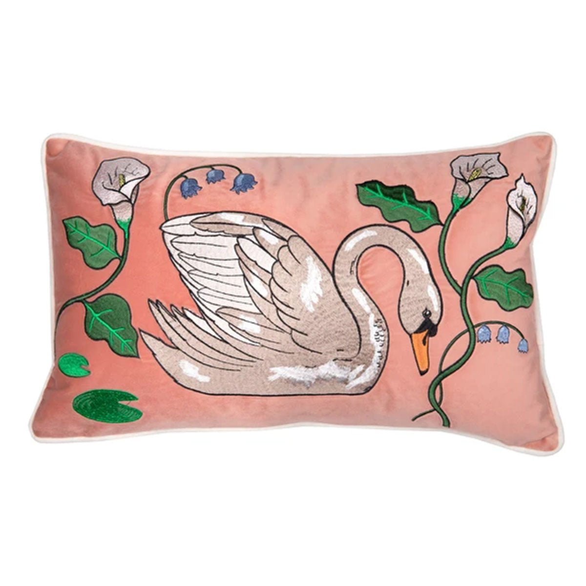 Botanic Swan Mute Bolster Cushion Cover - Karen Mabon