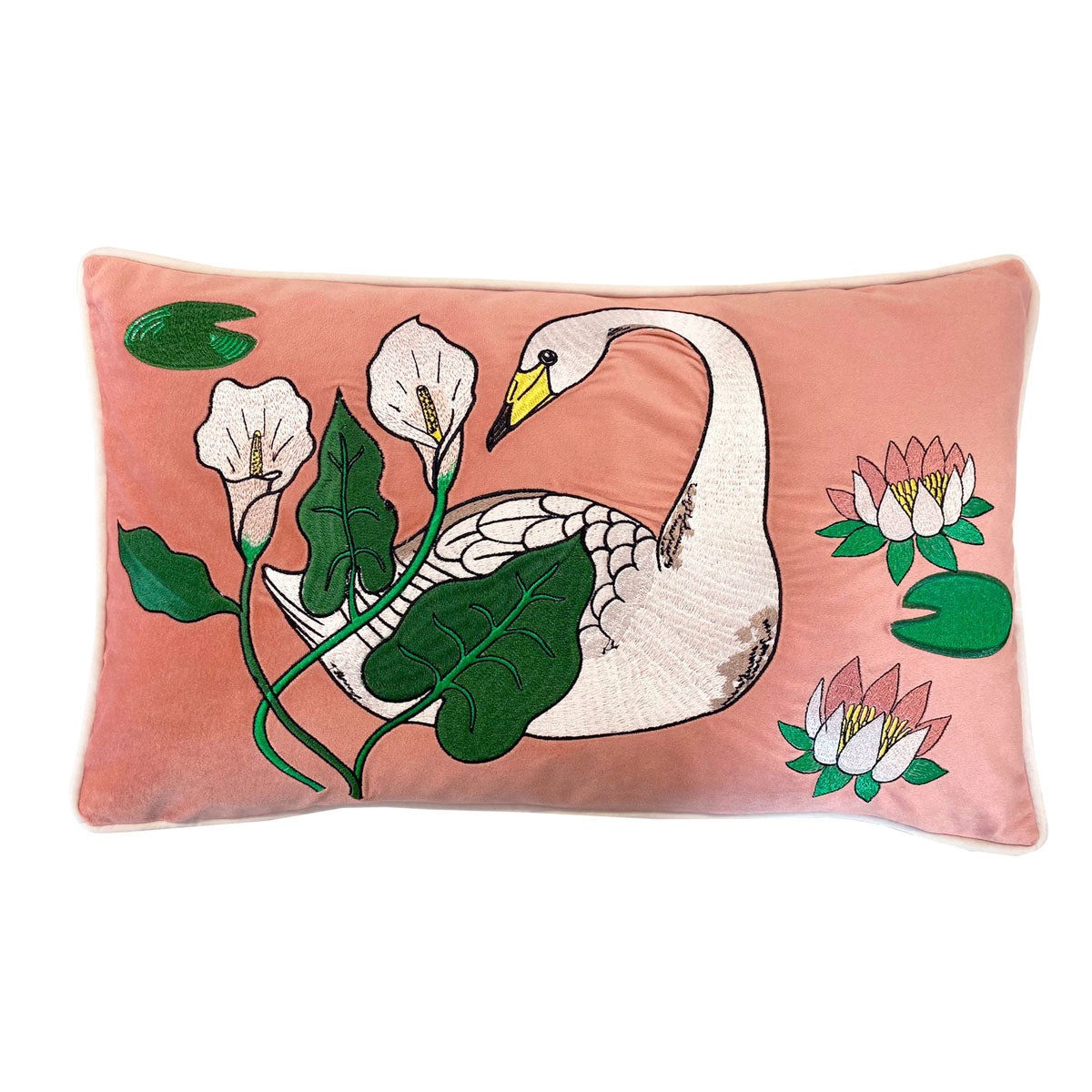 Botanic Swan Whooper Bolster Cushion Cover - Karen Mabon