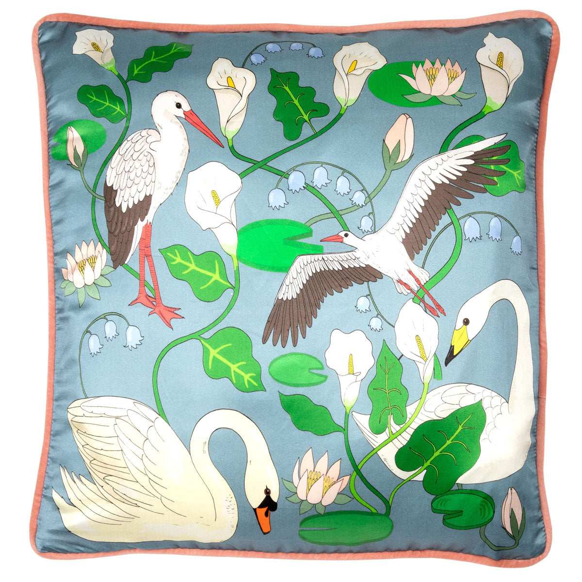 Botanical Gardens Swan Cushion Cover - Karen Mabon