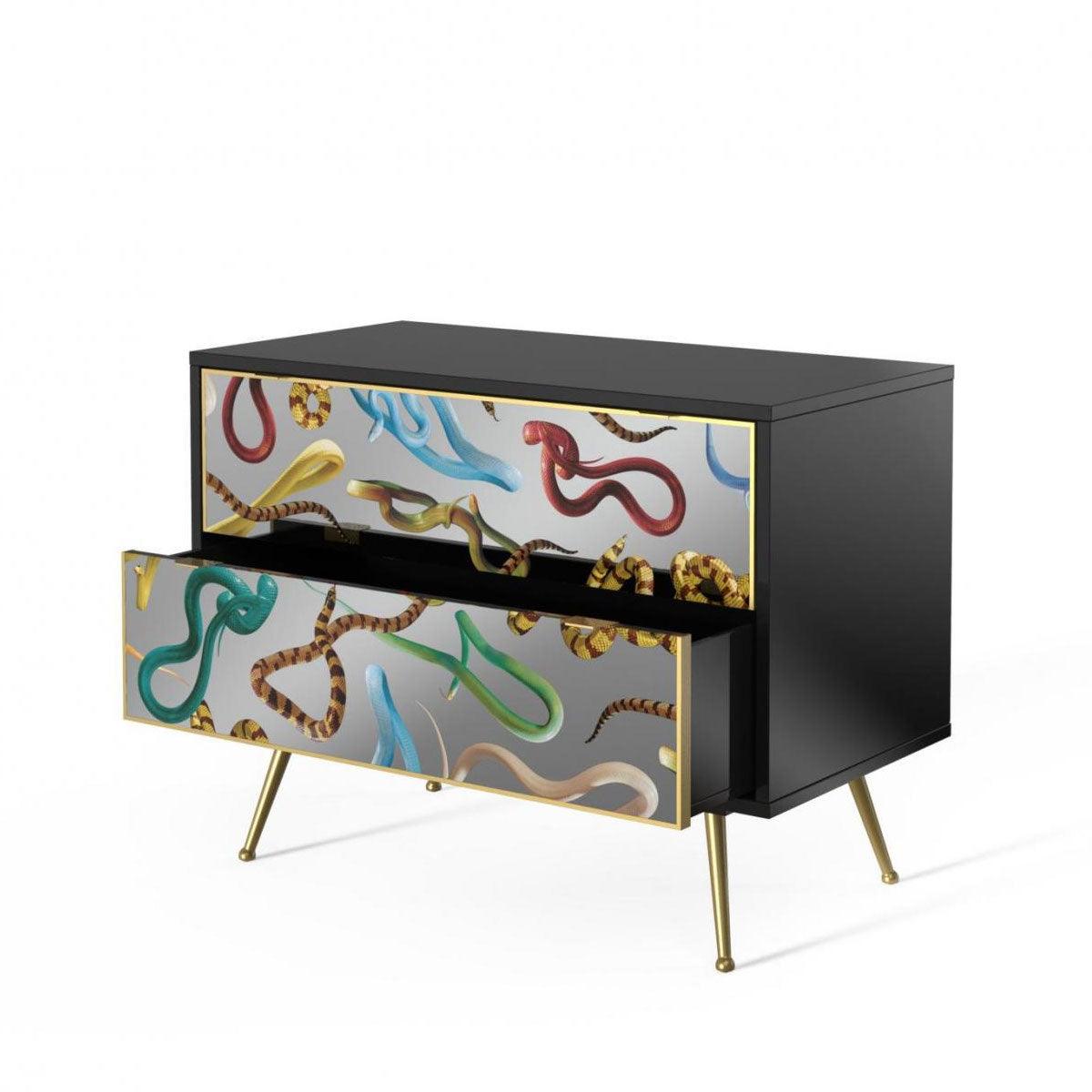 Seletti X Toiletpaper Magazine Chest of 2 Drawers &#39;Snakes&#39;