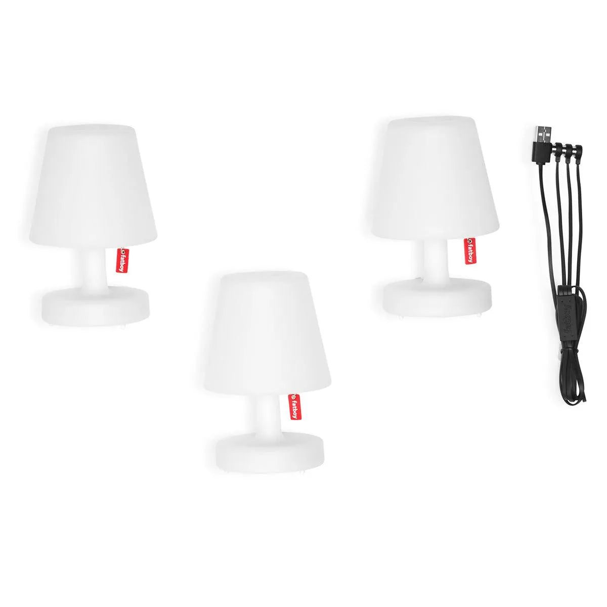 Fatboy Edison The Mini Lampada Da Tavolo Portatile Set Di 3 Bianco Fatboy Edison The Mini Lampada Da Tavolo Portatile Set Di 3 Bianco