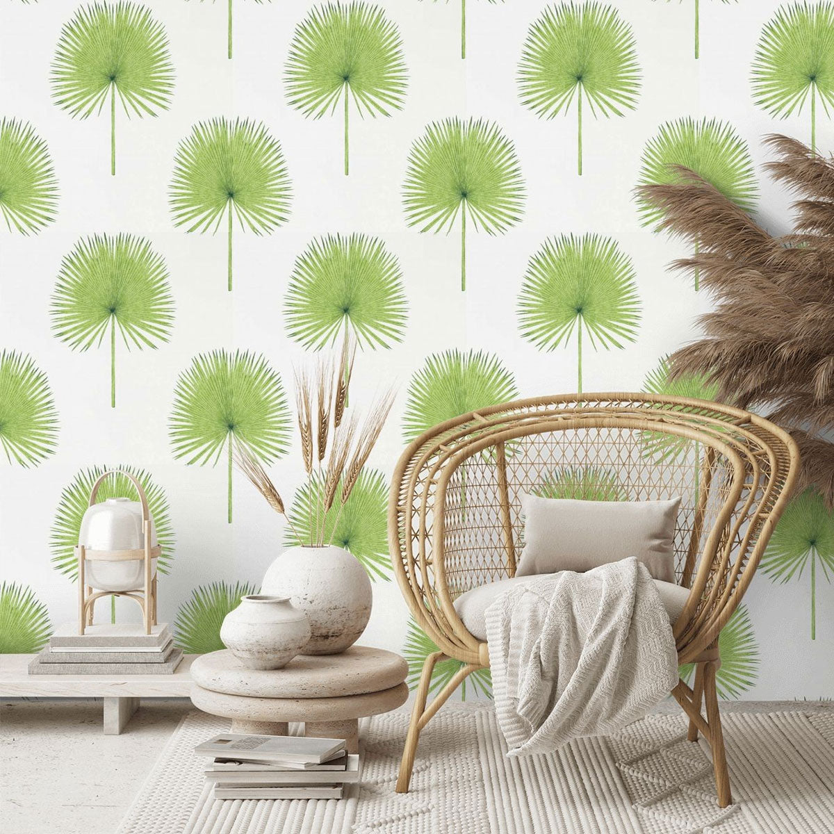 Sanderson &#39;Fan Palm - Botanical Green&#39; Wallpaper