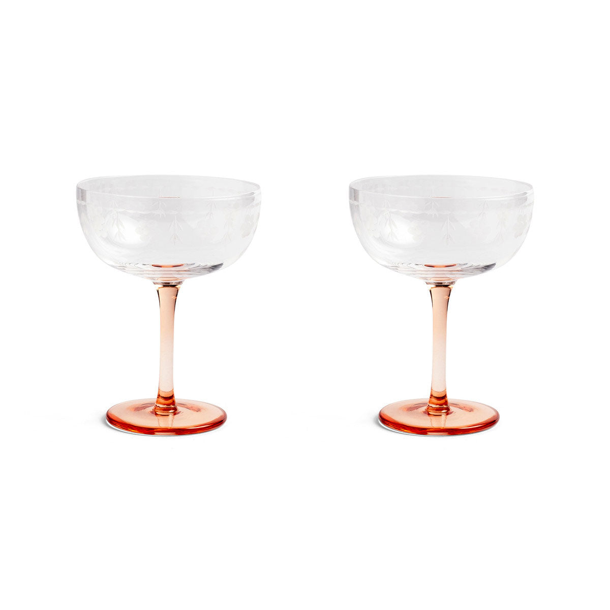 Floral Champagne Coupe Set of 2