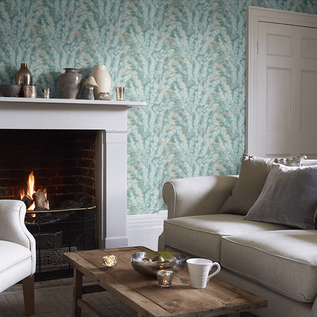 Cole & Son 'Florencecourt Print Room Blue' Wallpaper - Courthouse