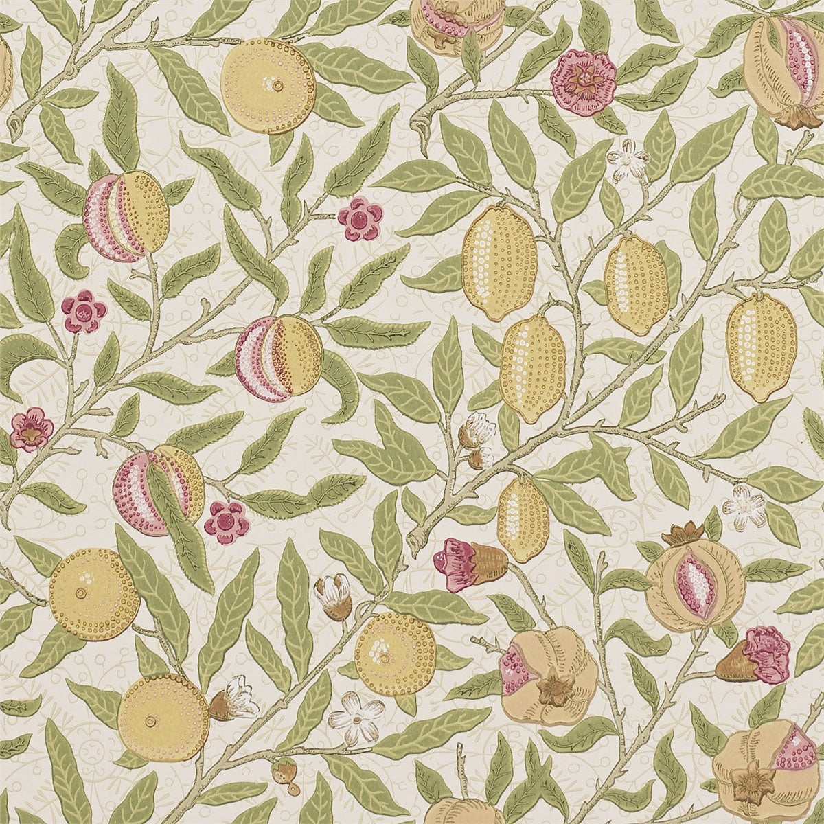 Morris &amp; Co &#39;Fruit Limestone/Artichoke&#39; Wallpaper