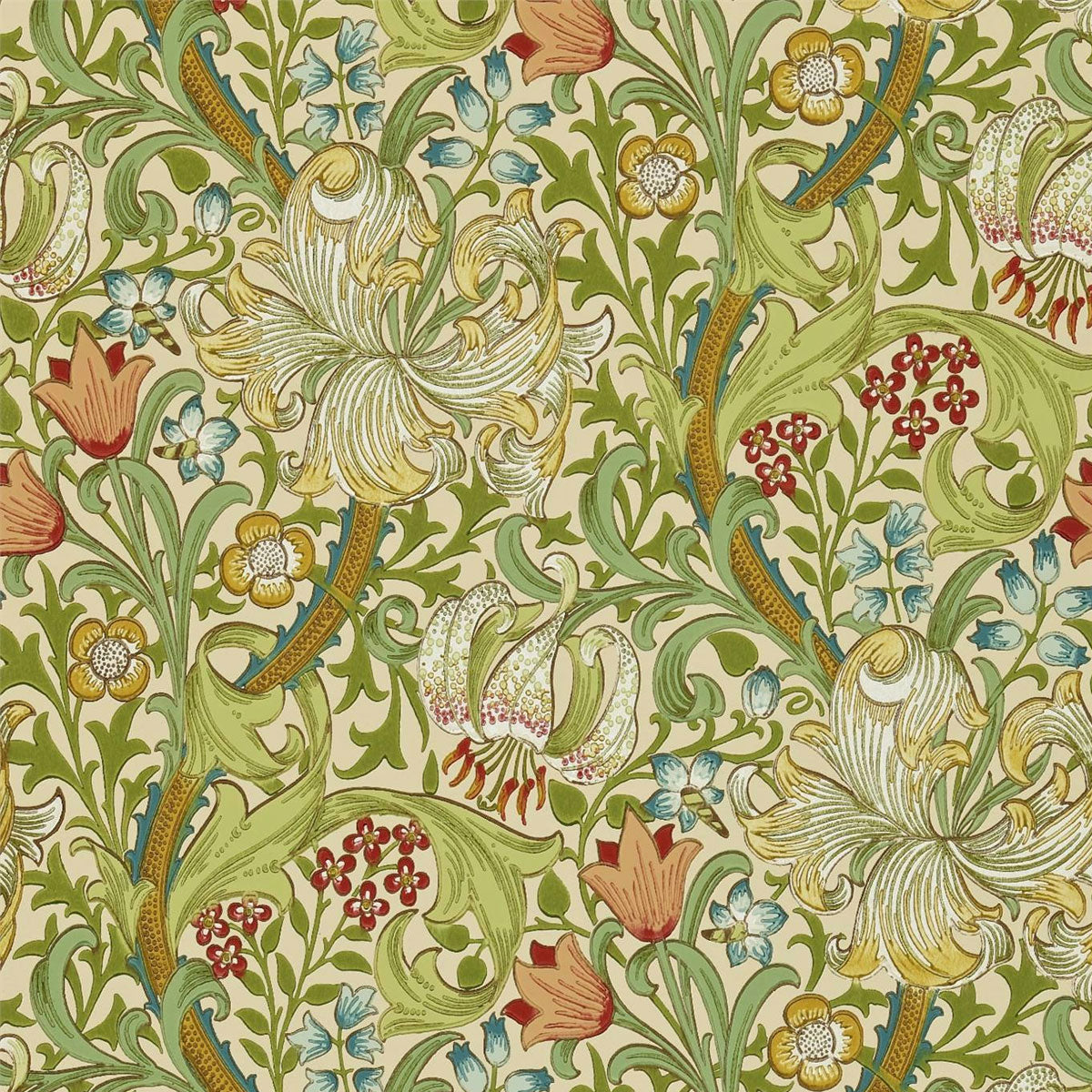Morris &amp; Co &#39;Golden Lily - Pale Biscuit&#39; Wallpaper