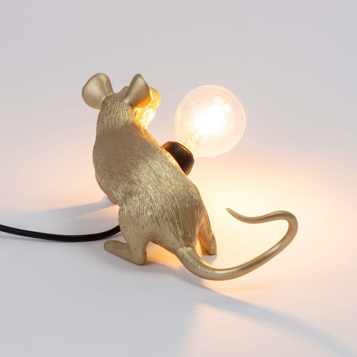 Gold Mouse Lamp Laying Down