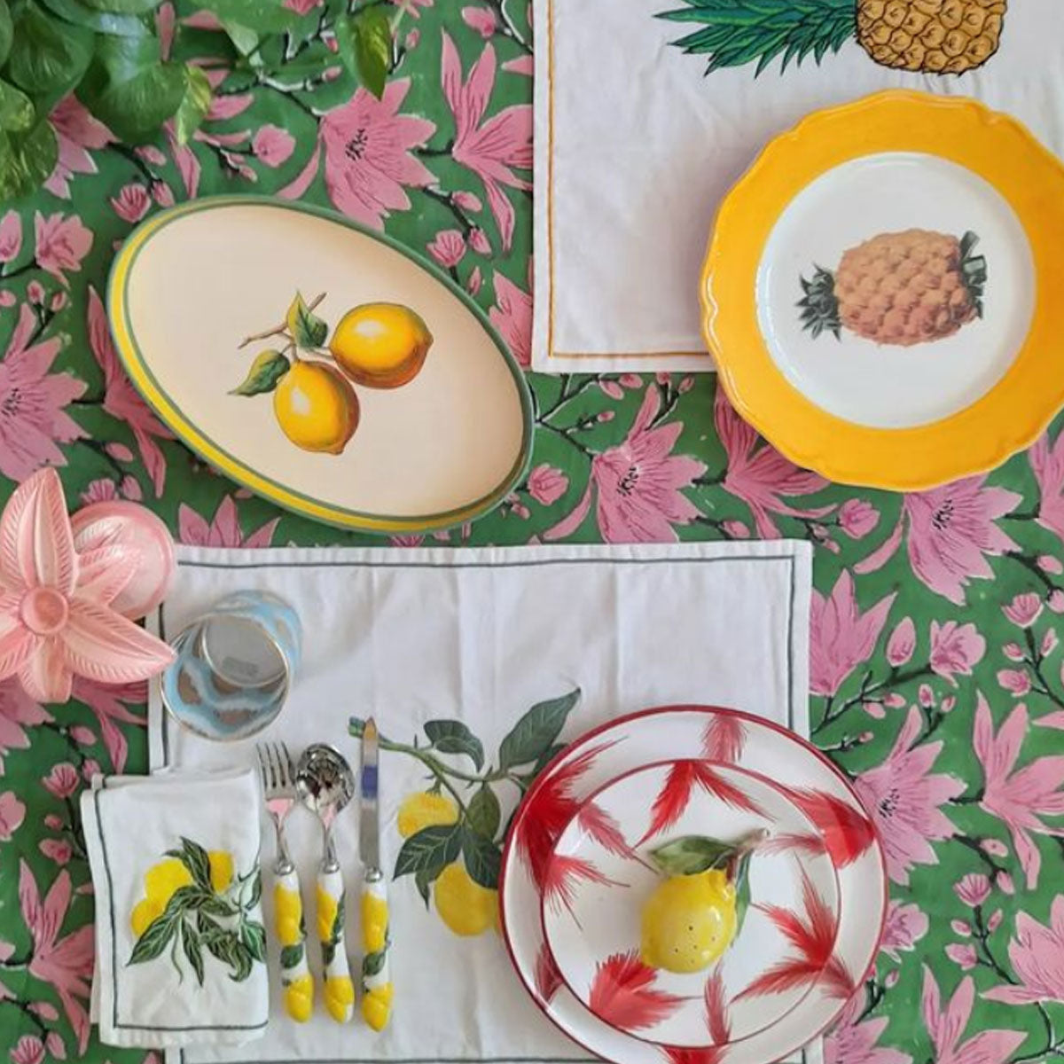 Lemons Hand Painted Iron Tray  - Les-Ottomans