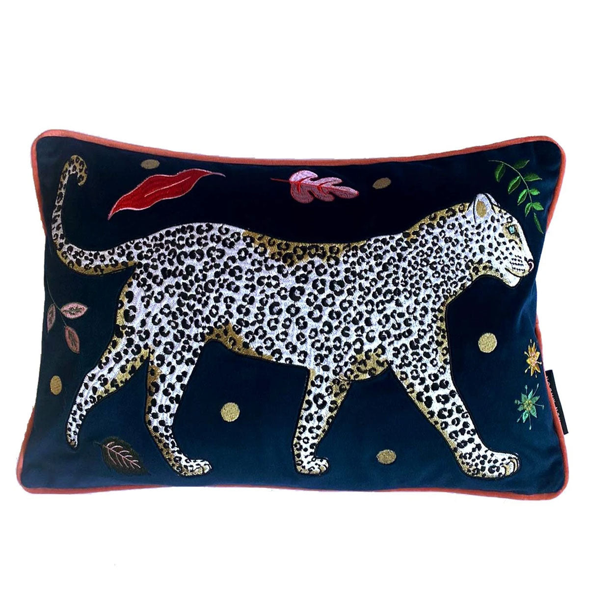 Snow Leopard Right Bolster Cushion Cover - Karen Mabon