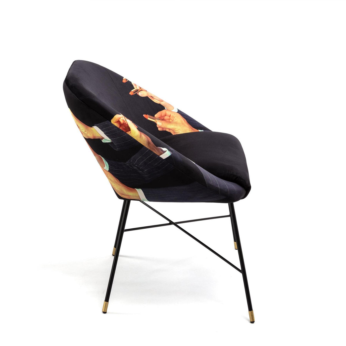 Seletti X Toiletpaper Magazine Padded Chair &#39;Lipstick Black&#39;