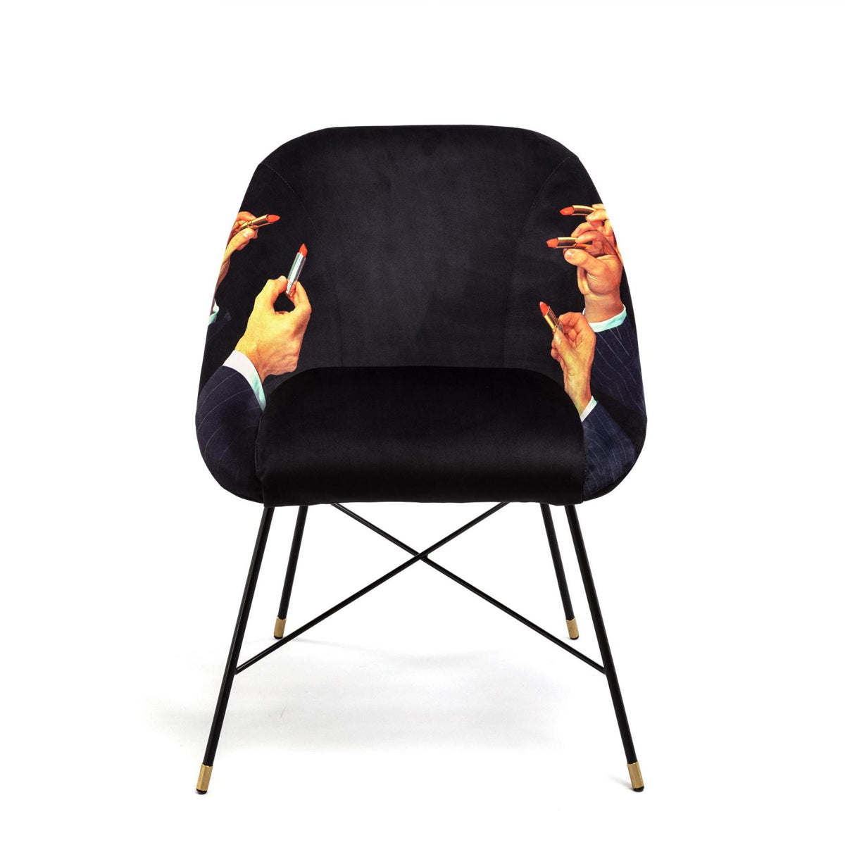 Seletti X Toiletpaper Magazine Padded Chair &#39;Lipstick Black&#39;