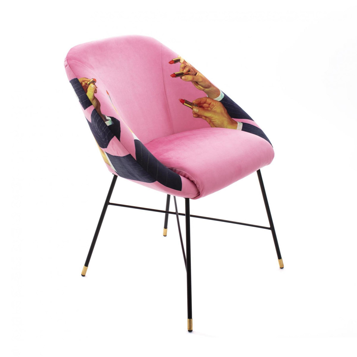 Seletti X Toiletpaper Magazine Padded Chair &#39;Lipstick Pink&#39;