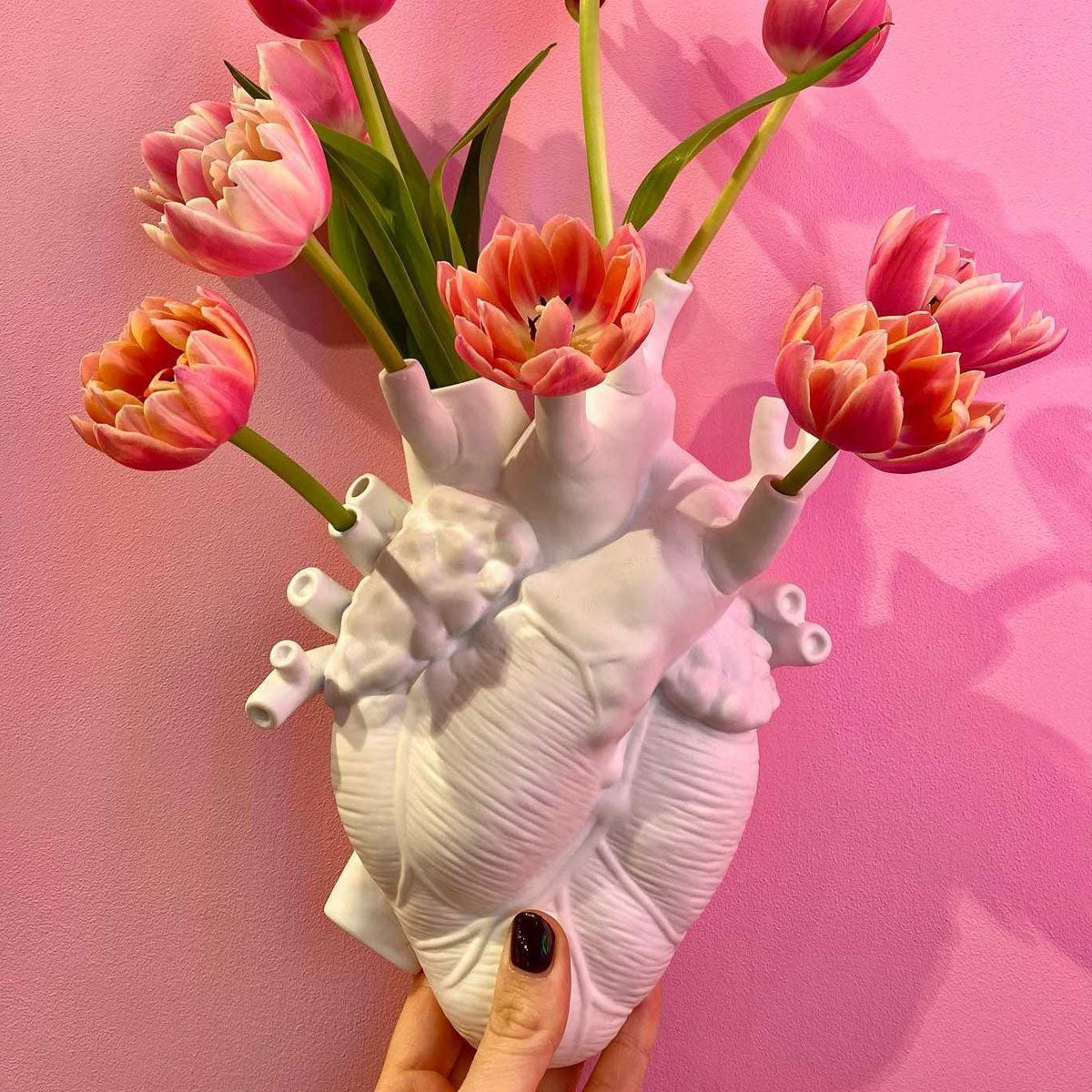 Seletti Love in Bloom Heart Vase, White