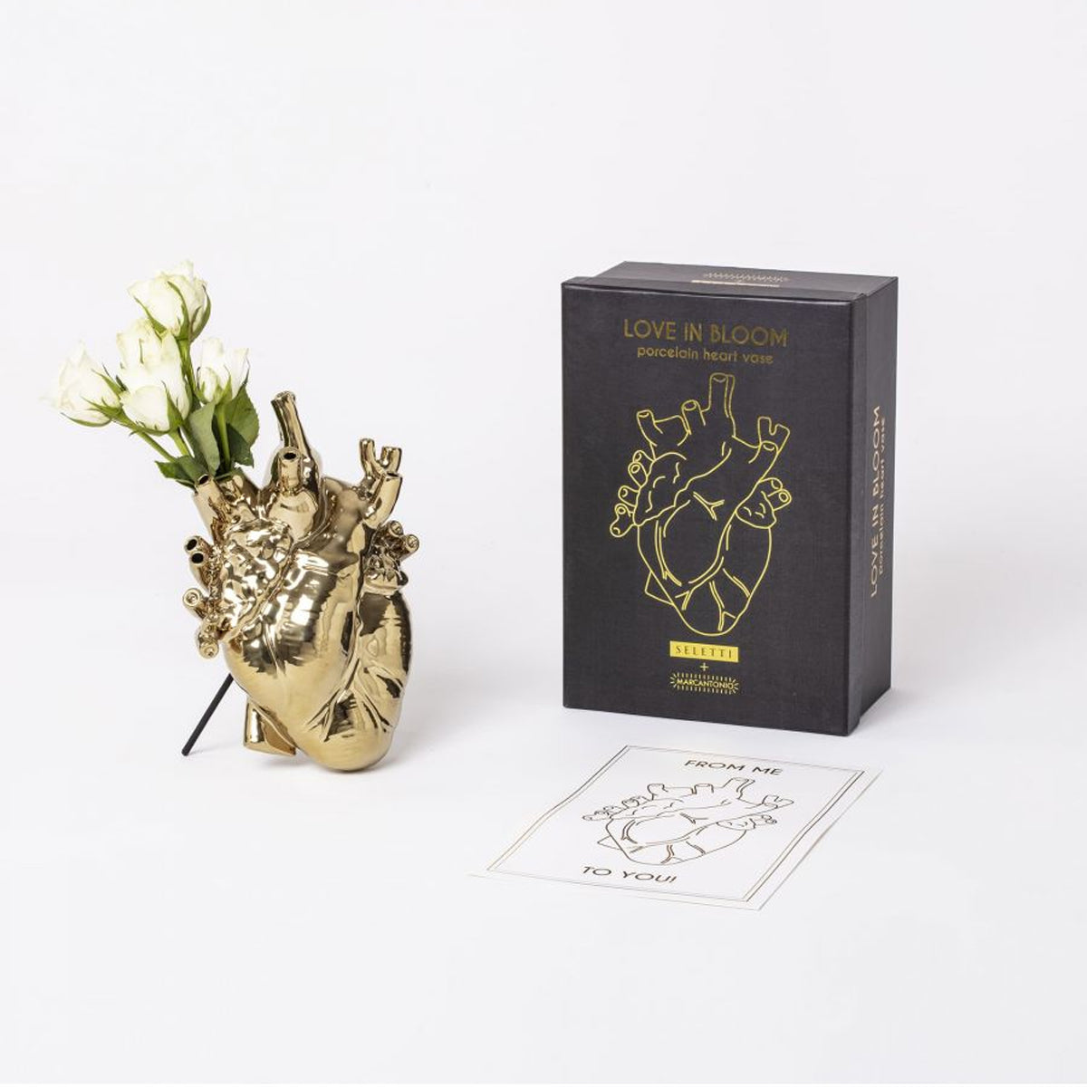 Love in Bloom Heart Vase Gold - Seletti
